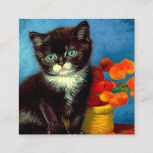 Van Gogh Tuxedo Cat  Enclosure Card