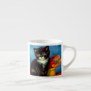 Van Gogh Tuxedo Cat  Espresso Cup