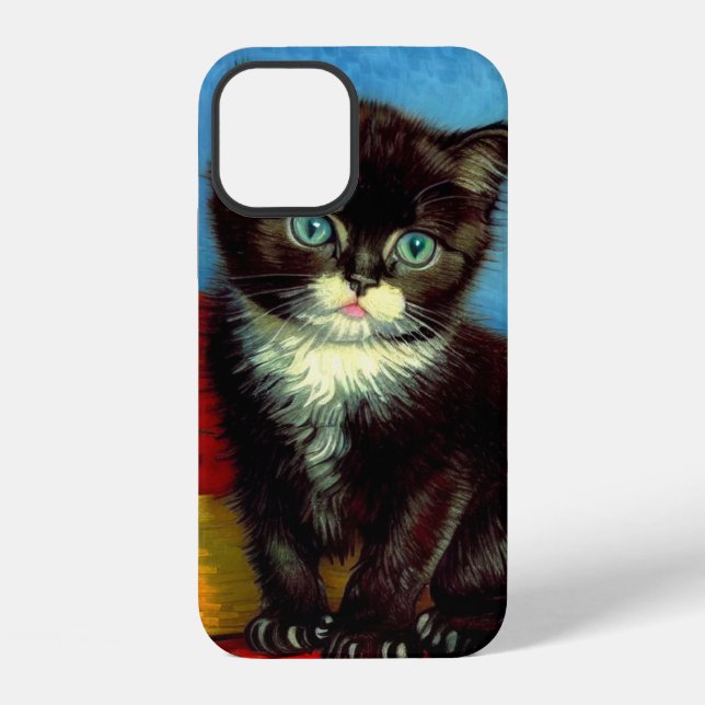 Van Gogh Tuxedo Cat  iPhone Case (Back)