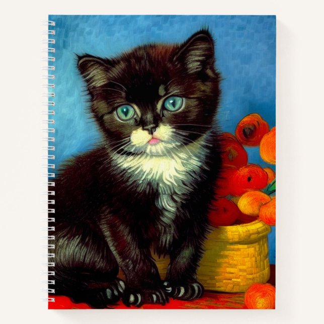 Van Gogh Tuxedo Cat  Notebook (Front)