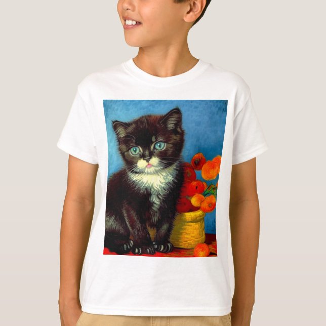 Van Gogh Tuxedo Cat  T-Shirt (Front)