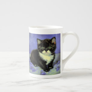 Van Gogh Tuxedo Kitten Bone China Mug