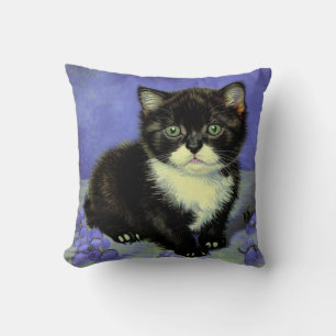 Van Gogh Tuxedo Kitten Cushion