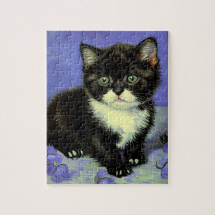 Van Gogh Tuxedo Kitten Jigsaw Puzzle