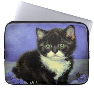 Van Gogh Tuxedo Kitten Laptop Sleeve