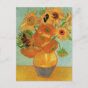 Van Gogh Twelve Sunflowers, Vintage Save the Date Announcement Postcard