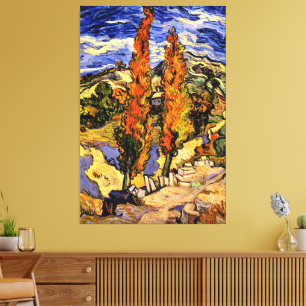 Van Gogh - Two Poplars on a Hill Canvas Print