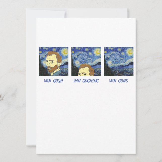 Van Gogh Van Goghing Van Gone Paint Painter Artist Holiday Card (Front)