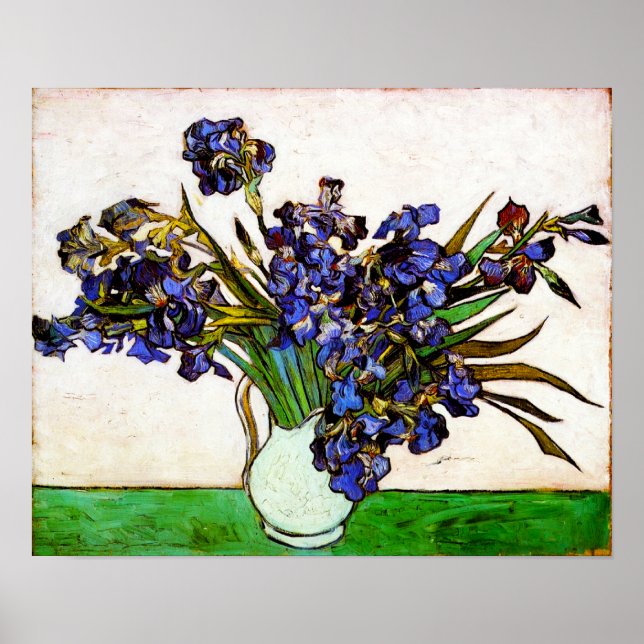 Van Gogh Vase of Irises Poster (Front)