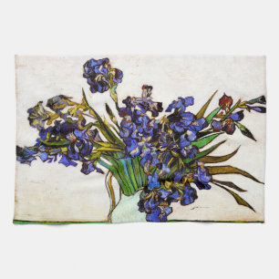 Van Gogh Vase of Irises Tea Towel