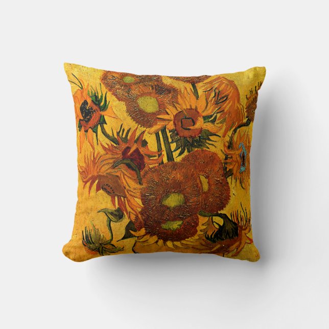 Van Gogh - Vase with 15 Sunflowers Cushion (Front)