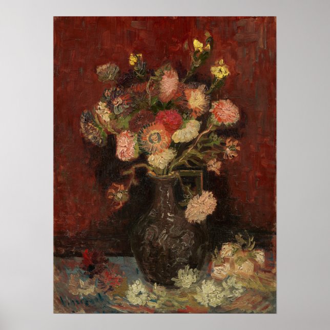 Van Gogh - Vase With Chinese Asters And Gladioli Poster (Front)