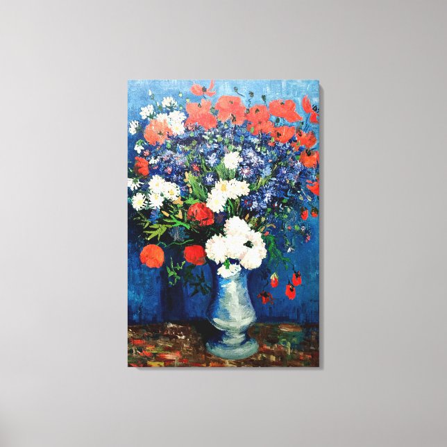 Van Gogh - Vase with Cornflowers and Poppies Canvas Print (Front)