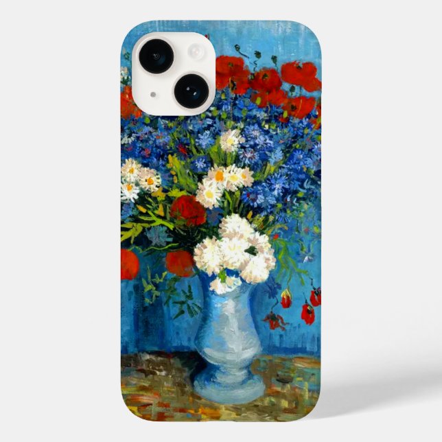 Van Gogh Vase with Cornflowers and Poppies Case-Mate iPhone Case (Back)