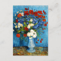 Van Gogh Vase with Cornflowers and Poppies