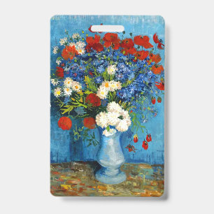 Van Gogh Vase with Cornflowers and Poppies ID Badge
