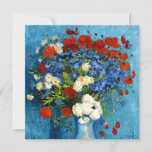 Van Gogh Vase with Cornflowers and Poppies Invitation
