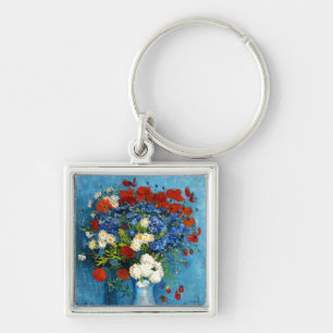 Van Gogh Vase with Cornflowers and Poppies Key Ring