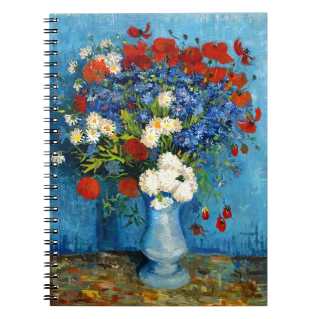 Van Gogh Vase with Cornflowers and Poppies Notebook (Front)