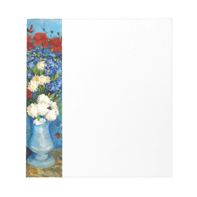 Van Gogh Vase with Cornflowers and Poppies Notepad (Front)