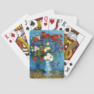 Van Gogh Vase with Cornflowers and Poppies Playing Cards