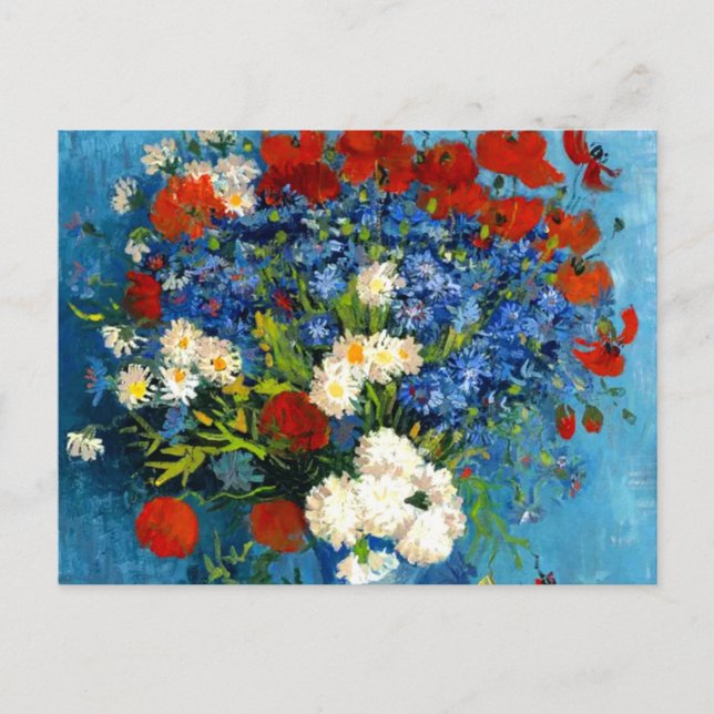 Van Gogh Vase with Cornflowers and Poppies Postcard (Front)