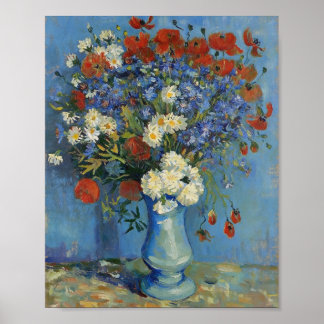 Van Gogh Vase with Cornflowers and Poppies Poster