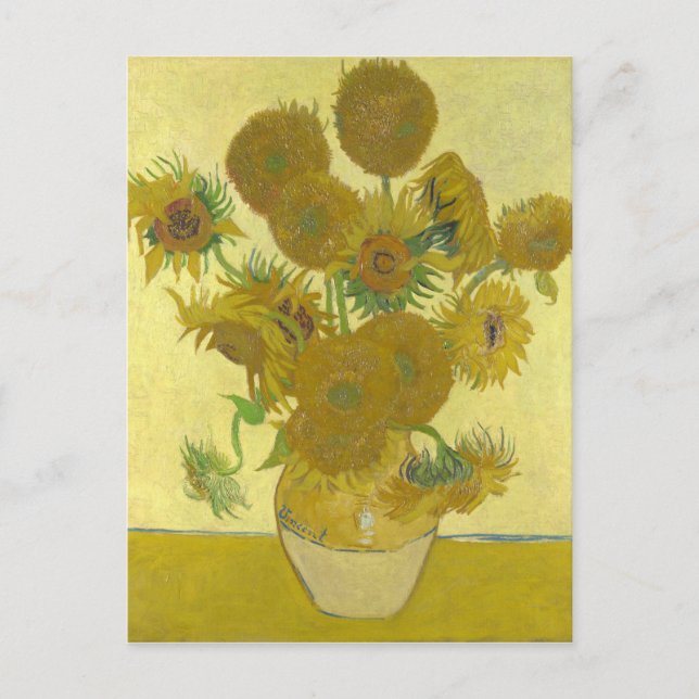 Van Gogh Vase with Fifteen Sunflowers GalleryHD Postcard (Front)