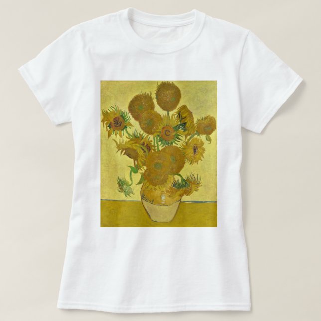 Van Gogh Vase with Fifteen Sunflowers GalleryHD T-Shirt (Design Front)