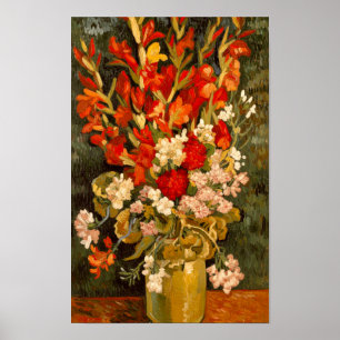 Van Gogh Vase with Gladioli and Carnations Poster
