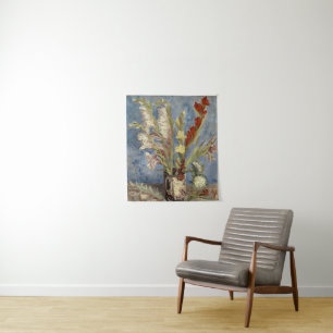 van Gogh Vase with Gladioli and China Asters Tapestry