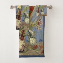 Van Gogh Vase with Gladioli and Chinese Asters Bat