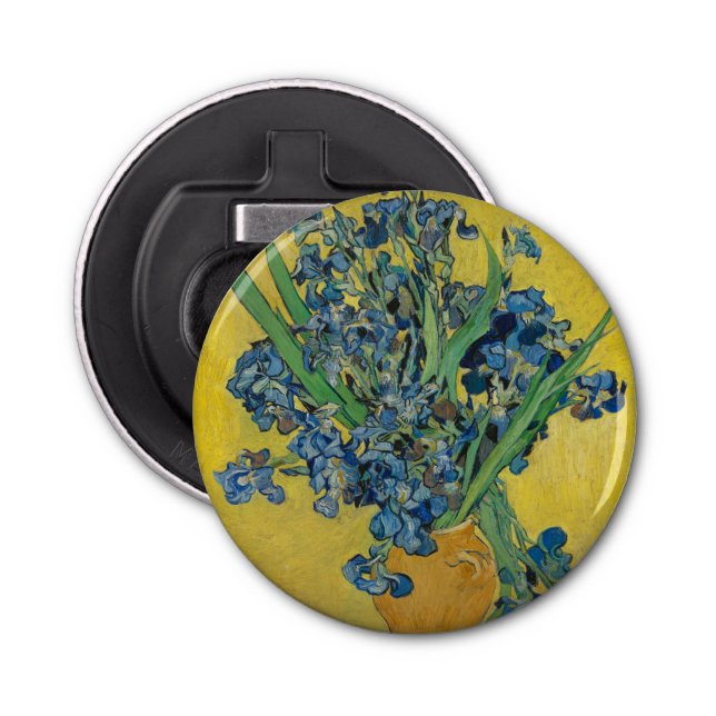 Van Gogh Vase with Irises Classic Impressionism Bottle Opener (Front)