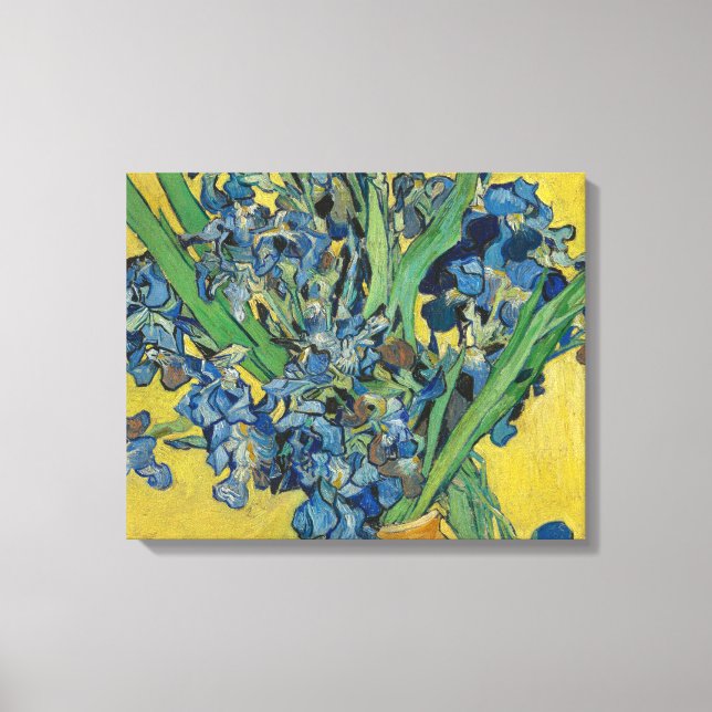 Van Gogh Vase with Irises Classic Impressionism Canvas Print (Front)