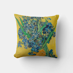 Van Gogh Vase with Irises Classic Impressionism Cushion
