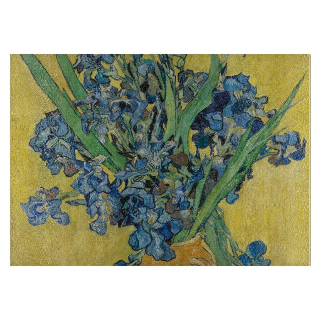 Van Gogh Vase with Irises Classic Impressionism Cutting Board (Front)