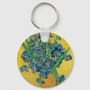 Van Gogh Vase with Irises Classic Impressionism Key Ring