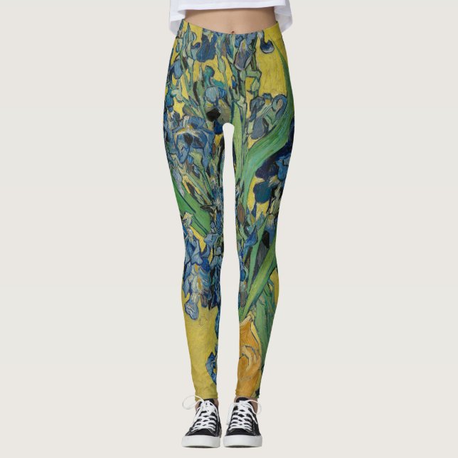 Van Gogh Vase with Irises Classic Impressionism Leggings (Front)