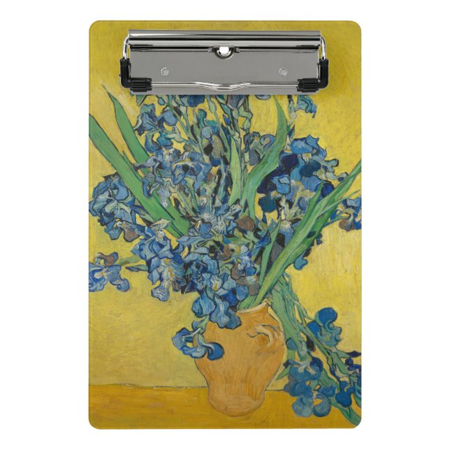Van Gogh Vase with Irises Classic Impressionism Mini Clipboard (Front)