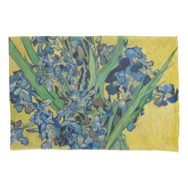 Van Gogh Vase with Irises Classic Impressionism Pillowcase (Front)