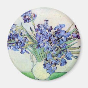 Van Gogh Vase with Irises, Vintage Floral Fine Art Magnet