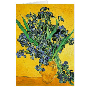 Van Gogh - Vase with Irises Yellow Background