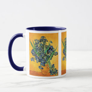 Van Gogh - Vase with Irises Yellow Background Mug