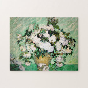 Van Gogh Vase with Pink Roses Puzzle