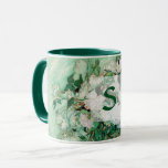 Van Gogh Vase with Pink Roses Vintage Art Monogram Mug<br><div class="desc">Vincent van Gogh (Dutch, 1853 - 1890) Vase with Pink Roses, 1890, Oil on canvas, 71 cm x 90 cm. Painted in the psychiatric hospital at Saint-Remy, before Van Gogh was set to check out. The painting reflects the optimism he had for his future, both in his choice of colour...</div>