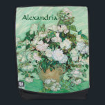 Van Gogh Vase with Pink Roses Vintage Floral Art Backpack<br><div class="desc">Vincent van Gogh (Dutch, 1853 - 1890) Vase with Pink Roses, 1890, Oil on canvas, 71 cm x 90 cm. Painted in the psychiatric hospital at Saint-Remy, before Van Gogh was set to check out. The painting reflects the optimism he had for his future, both in his choice of colour...</div>