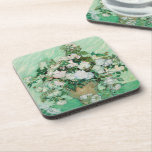 Van Gogh Vase with Pink Roses Vintage Flower Art Coaster<br><div class="desc">Vincent van Gogh (Dutch, 1853 - 1890) Vase with Pink Roses, 1890, Oil on canvas, 71 cm x 90 cm. Painted in the psychiatric hospital at Saint-Remy, before Van Gogh was set to check out. The painting reflects the optimism he had for his future, both in his choice of colour...</div>