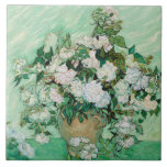 Van Gogh Vase with Pink Roses Vintage Flower Art Tile<br><div class="desc">Vincent van Gogh (Dutch, 1853 - 1890) Vase with Pink Roses, 1890, Oil on canvas, 71 cm x 90 cm. Painted in the psychiatric hospital at Saint-Remy, before Van Gogh was set to check out. The painting reflects the optimism he had for his future, both in his choice of colour...</div>