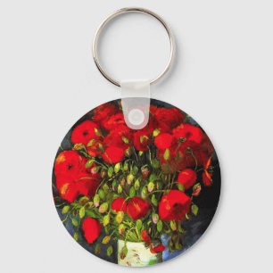 Van Gogh Vase With Red Poppies Key Chain