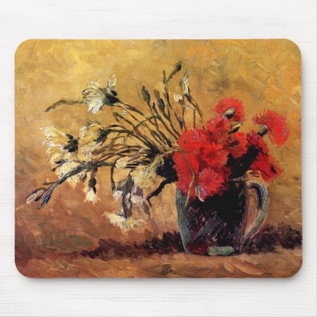 Van Gogh - Vase With Red & White Carnations Mouse Pad (Front)